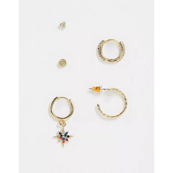 割引 エイソス レディース ピアス イヤリング アクセサリー ASOS DESIGN pack of 5 ear party mixed  earrings in