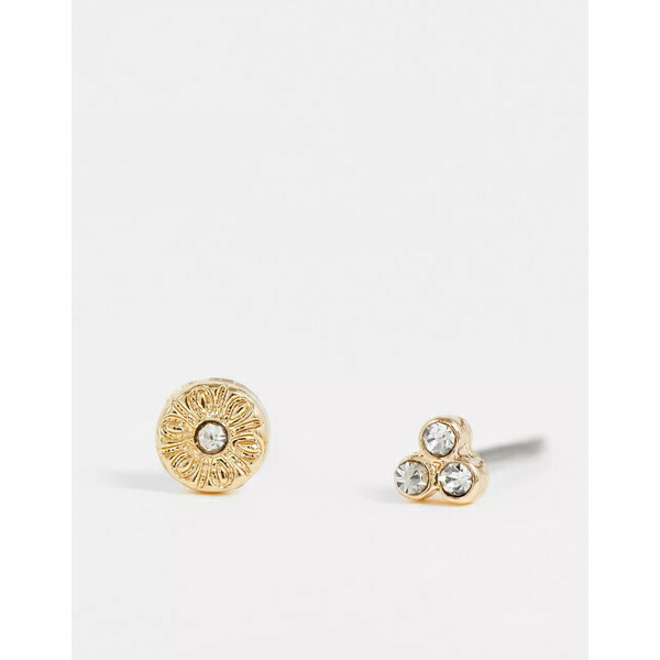 割引 エイソス レディース ピアス イヤリング アクセサリー ASOS DESIGN pack of 5 ear party mixed  earrings in gold tone Gold www.tsujide.co.jp