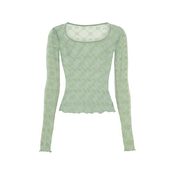マリーン セル レディース Tシャツ トップス Moonogram t-shirt Green|asty