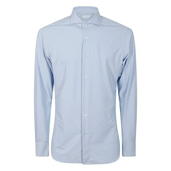 ザカス  メンズ シャツ トップス Long-sleeve button-fastening shirt Blue