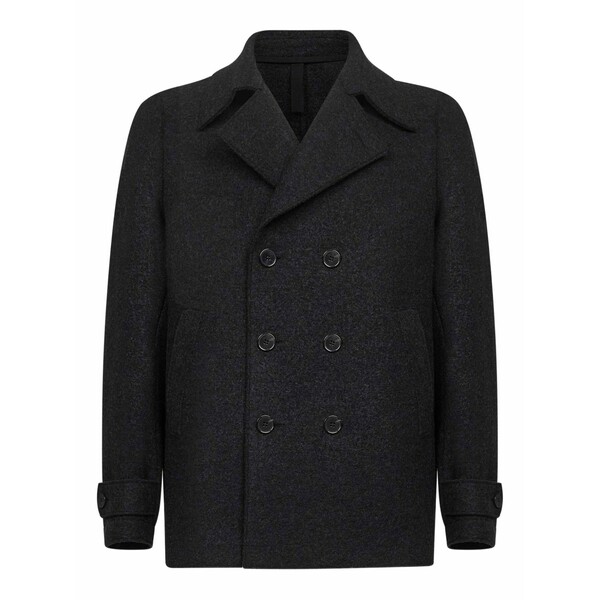 ハリスワーフロンドン メンズ コート アウター Double-breasted wool coat Black|asty