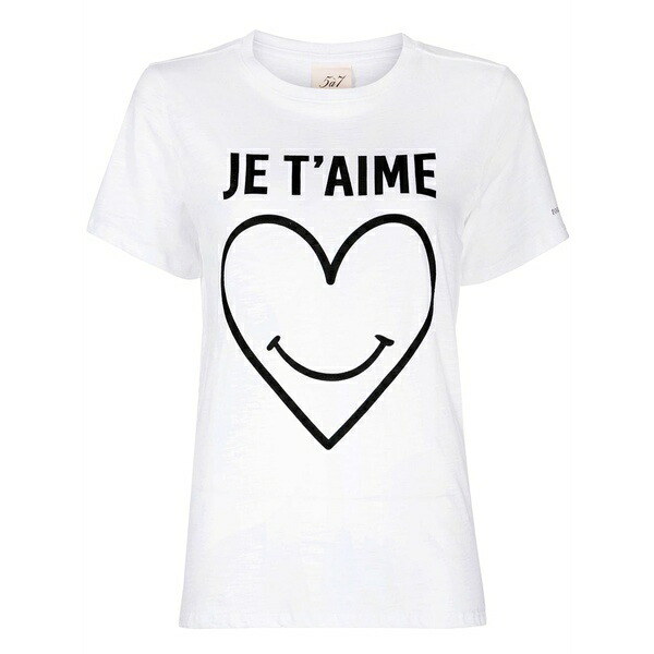 サンクアセプト レディース プルオーバー トップス Smiling heart t-shirt White