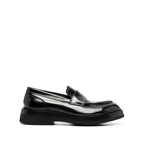 サントーニ メンズ スリッポン・ローファー シューズ Patent-finish leather loafers Black｜asty