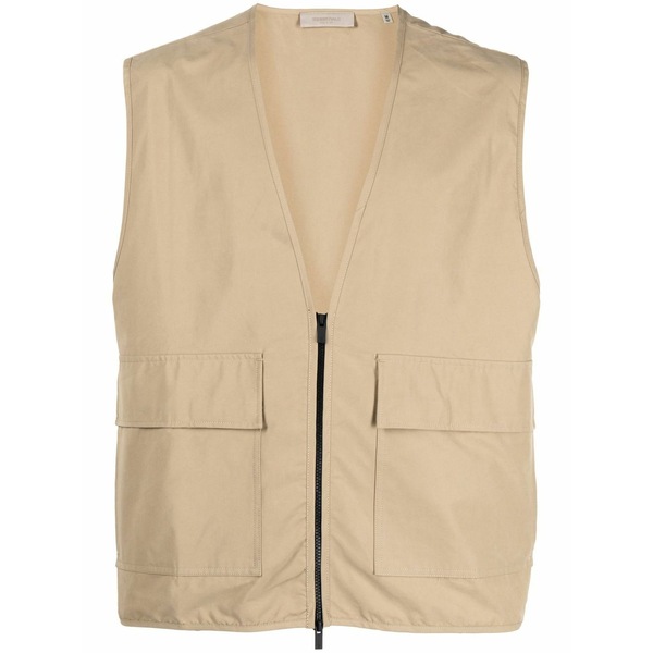 エフオージーエッセンシャルズ メンズ ジャケット＆ブルゾン アウター Rear logo-patch zipped vest Green