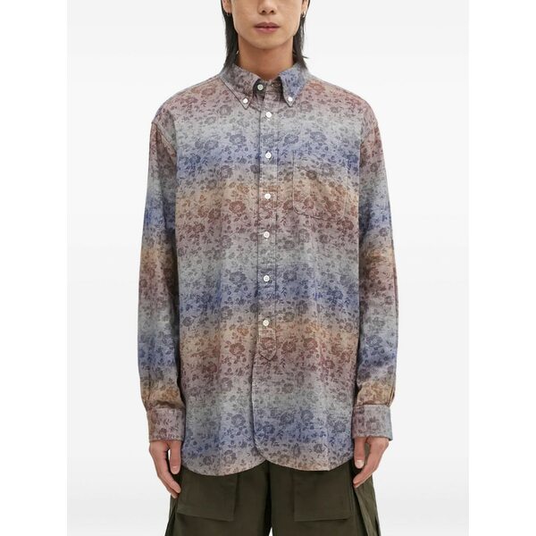 エンジニアガーメンツ メンズ シャツ トップス Floral-pattern shirt Blue｜asty