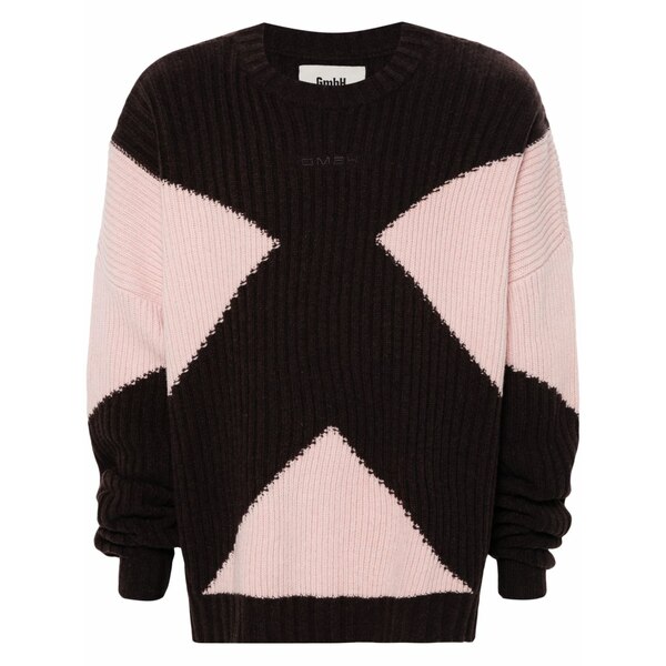 ゲーエムベーハー メンズ 編み物\u0026プルオーバー アウター Geometric-pattern knitted jumper Brown
