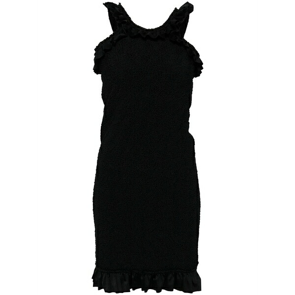 アレキサンダーワン レディース 衣装 トップス Ruffle-hem smocked mini dress Black