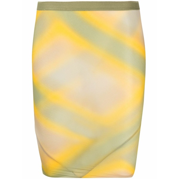 リックオウエンス レディース スコート ボトムス High-waisted graphic-print skirt Yellow