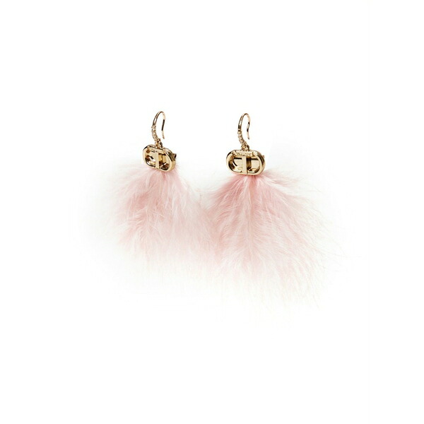 ツインセット レディース ピアス＆イヤリング アクセサリー Oval t feather earrings Gold｜asty
