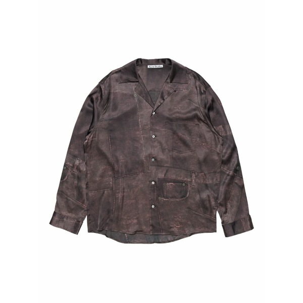 アクネ ストゥディオズ メンズ プルオーバー トップス Printed shirt Brown