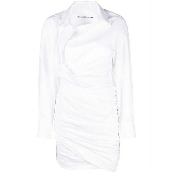 アレキサンダーワン レディース 衣装 トップス Asymmetric cotton shirtdress White