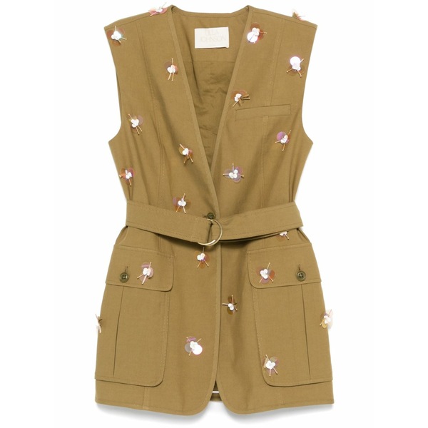 ウラ・ジョンソン レディース 厚地の外套 アウター Twyla gilet Green