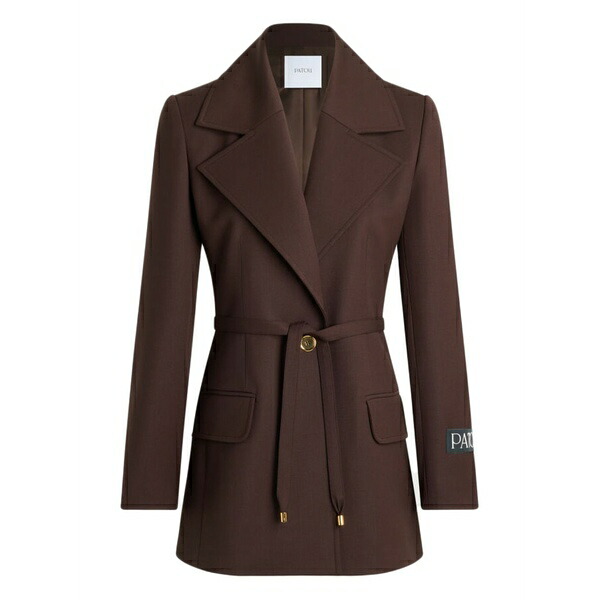 ジャンパトゥ レディース 上衣＆上衣 アウター Single-breasted belted wool jacket Brown