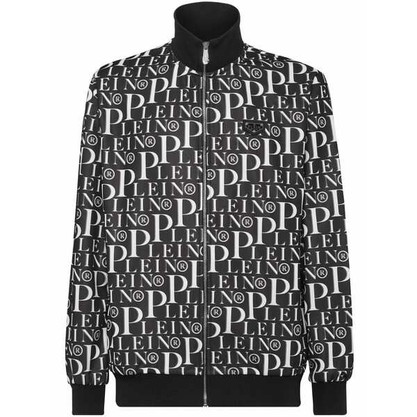 フィリップ飾り気の無い メンズ 上衣＆上衣 アウター Graphic print jogging jacket  Black