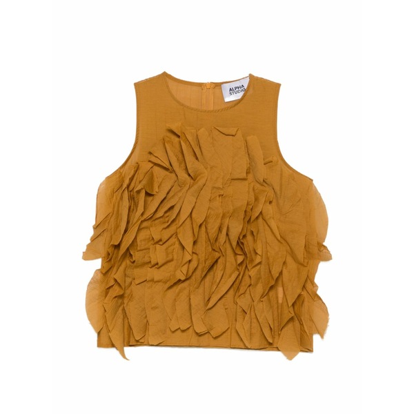 アルファス テューディオ レディース シャツ トップス Ruffled top Yellow|asty
