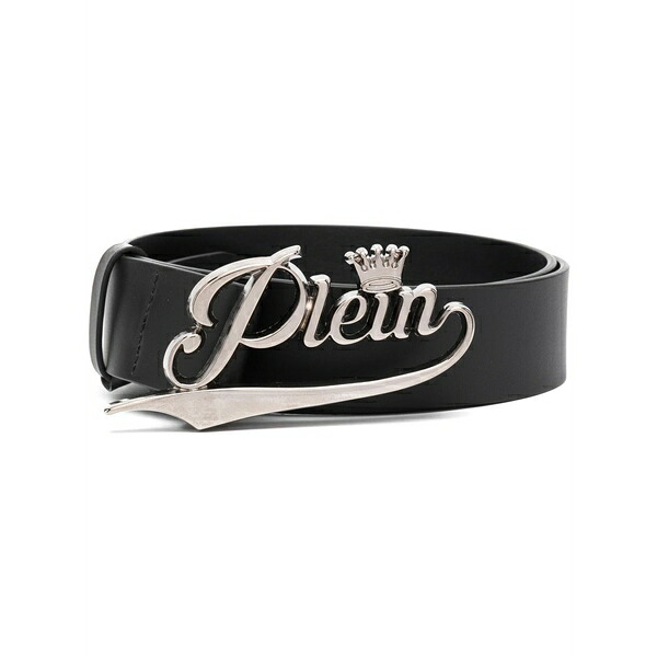 フィリップ飾り気の無い メンズ 胴締め 佩び物 Logo-buckle belt  Black