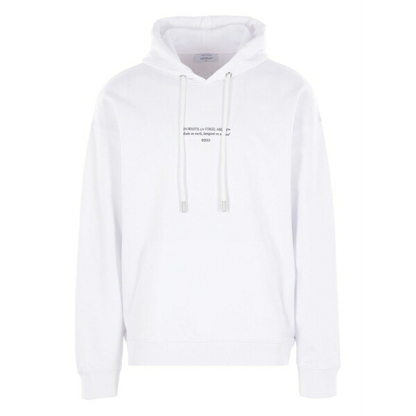 象牙色 メンズ パーカー・スウェットシャツ アウター Logo-print kangaroo-pocket hoodie White パーカー-トップス