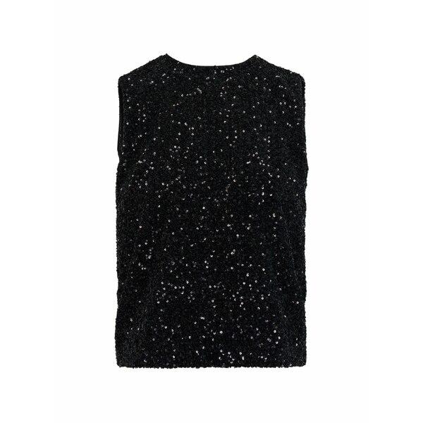 ヌメロ ヴェントゥーノ レディース カットソー トップス Sequins sleeveless top Black