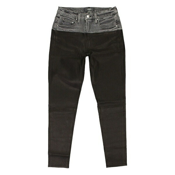 アミリ メンズ 心地好いズボン下 ボトムス Leather trousers Black