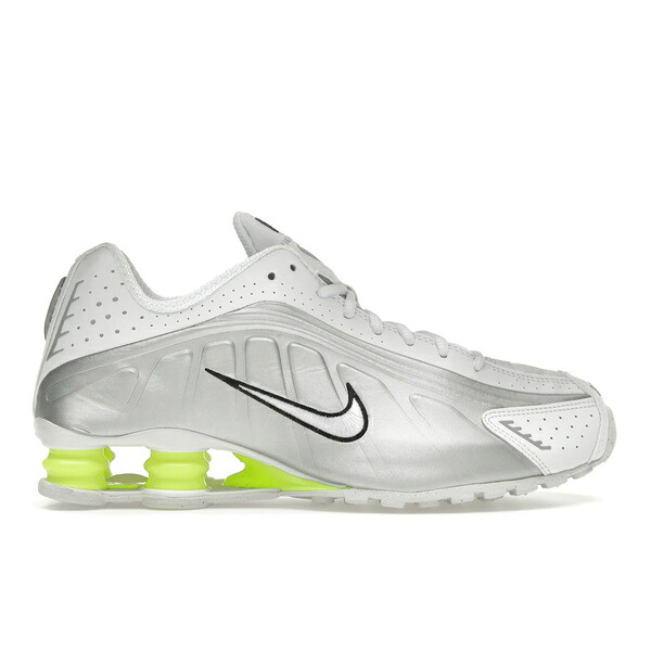 Nike ナイキ レディース スニーカー 【Nike Shox R4 White Metallic Silver Volt (Women's)】 サイズ US_9(26.0cm) White/Metallic Silver/Volt|asty