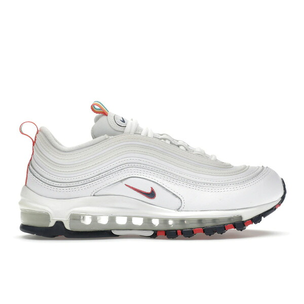 Nike ナイキ レディース スニーカー 【Nike Air Max 97 White Multi Color Pull Tabs (Women's)】 サイズ US_8(25.0cm) White/Thunder Blue-Green Noise-Archaeo Pink-Pollen|asty