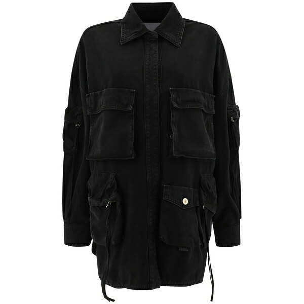 ジ アティコ レディース 上衣＆上衣 アウター Fern denim jacket Black