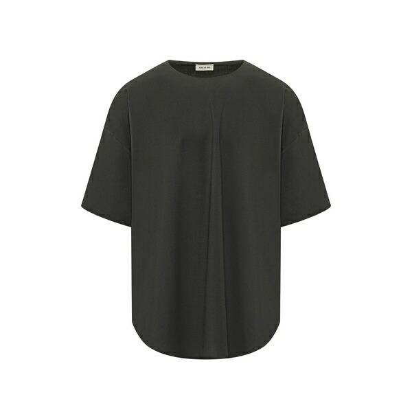 フィアオブゴッド メンズ Tシャツ トップス Relaxed-fit pleated t-shirt Grey｜asty