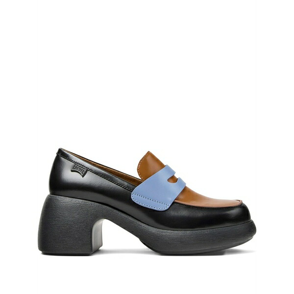 カンペール レディース スリッポン・ローファー シューズ Twins leather platform loafers Black