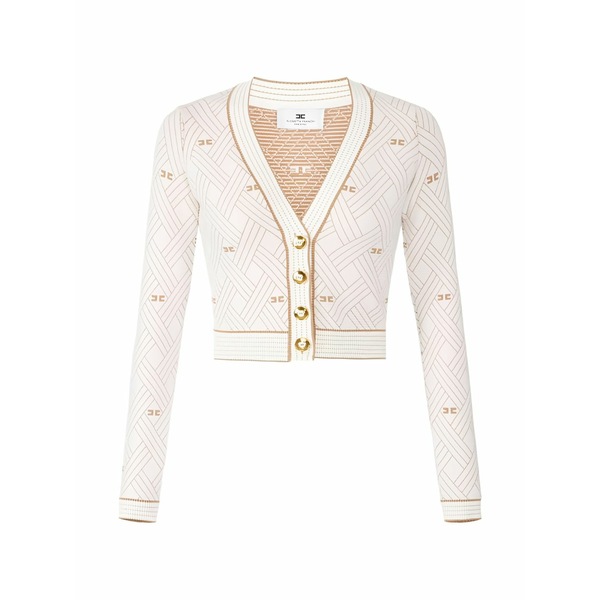エリザベスフランキ レディース ジレー アウター Jacquard-knit v-neck cardigan Neutrals