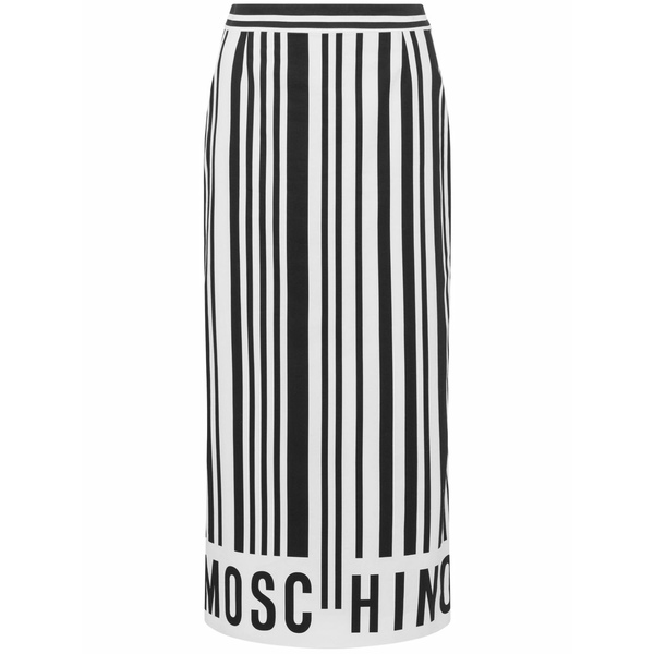 モスキーノ レディース スコート ボトムス Logo-print striped skirt White
