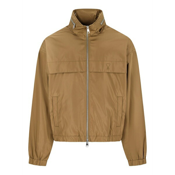 アミ メンズ ジャケット&ブルゾン アウター Coupe zip windbreaker Brown|asty