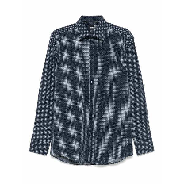 ボス メンズ シャツ トップス Printed shirt Blue