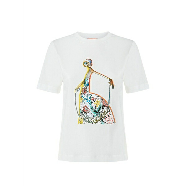 ミッソーニ レディース ティーシャツ トップス Print short-sleeve t-shirt White Tシャツ・カットソー-レディースファッション-トップス