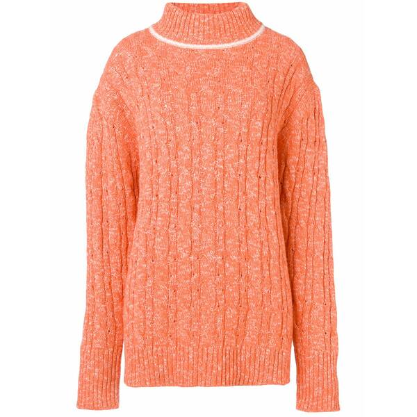 カシミヤ はたご屋 優しいこと レディース 編み物\u0026スウェーター アウター Cable knit sweater Orange