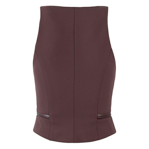 エリザベスフランキ レディース カットソー トップス Zip-up sleeveless top Red｜asty