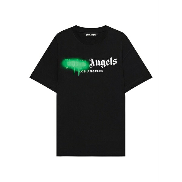 パーム・エンジェルス メンズ Tシャツ トップス Spray city los angeles dripping logo t-shirt Black｜asty