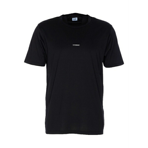 シーピーカンパニー メンズ プルオーバー トップス Logo-detail crew-neck t-shirt Black