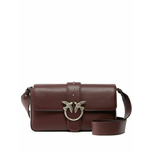ピンコ レディース ショルダーバッグ バッグ Medium love studded bird leather shoulder bag Brown