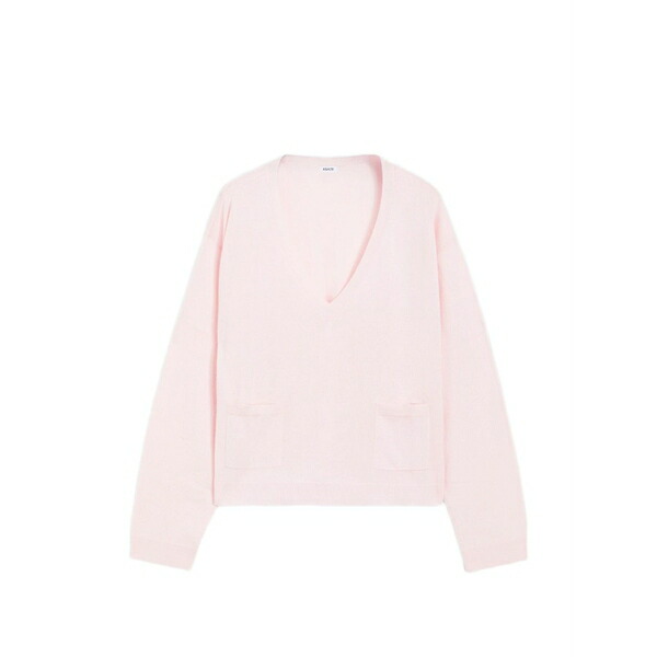 アスペジ レディース 編み物\u0026スウェーター アウター V-neck sweater Pink