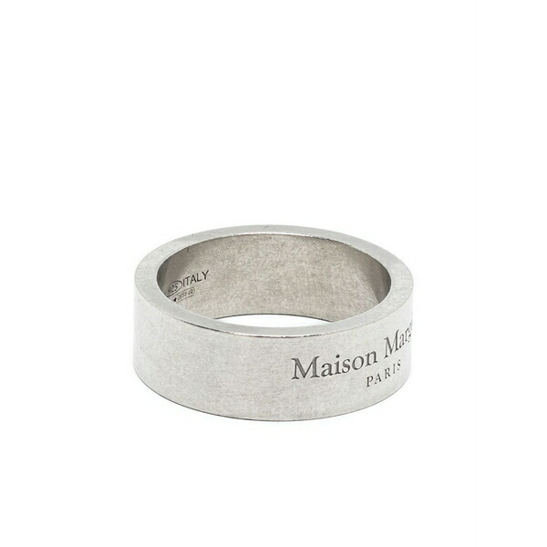 マルタンマルジェラ メンズ 輪っか 付属物 Logo-engraved band ring Silver