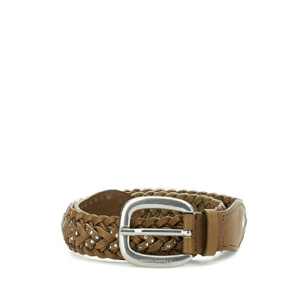 ゴールデングース メンズ 胴締め 佩び物 Braided leather belt Brown