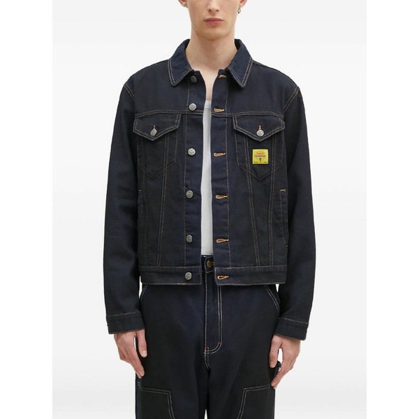 クリーム メンズ 上衣＆上衣 アウター Contrast-stitch denim jacket Blue
