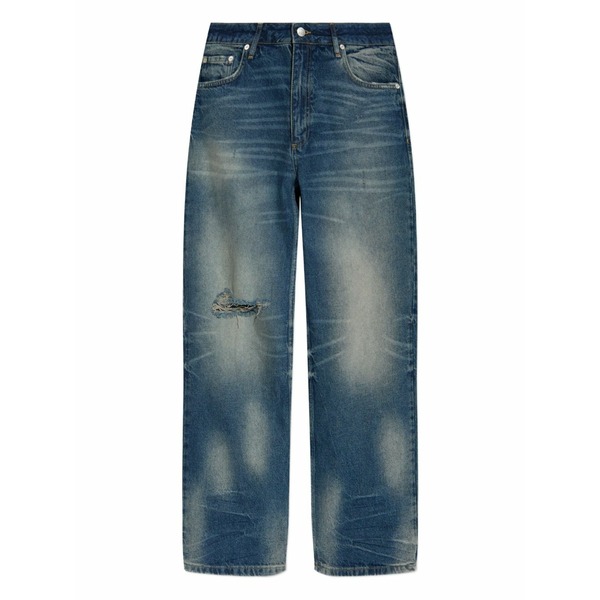 ミスビヘイブ レディース デニムパンツ ボトムス Frayed-knee jeans Blue|asty