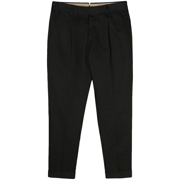 PTトリノ メンズ カジュアルパンツ ボトムス Mid-rise tapered trousers Black|asty