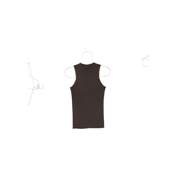 リックオウエンス レディース カットソー トップス Fine-ribbed tank top Grey｜asty