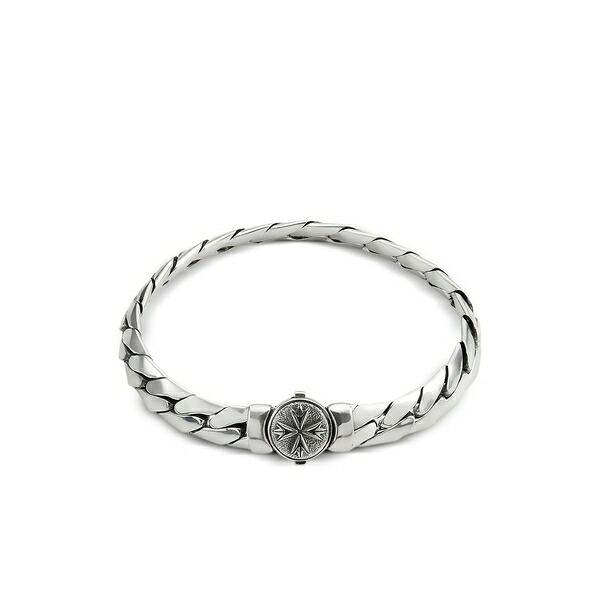 エマニュエレ ビコッキ メンズ ブレスレット・バングル・アンクレット 佩び物 Herringbone chain logo bracelet Silver