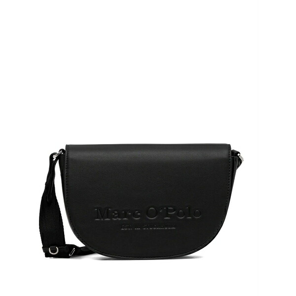 マルコポーロ レディース ショルダーバッグ 御徒面子 Small debossed-logo shoulder bag Black