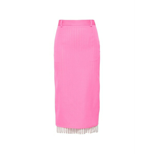 ジ アティコ レディース スカート ボトムス Striped-trim midi skirt Pink｜asty