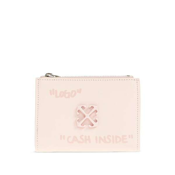 オフホワイト レディース 財布 アクセサリー Jitney quote zip wallet Pink｜asty