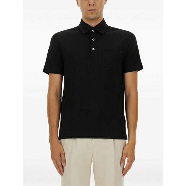ゼニア メンズ ポロシャツ トップス Pocket polo shirt Black｜asty 75,790円